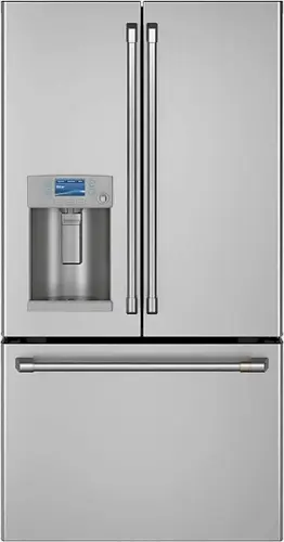 Front. Café - 27.8 Cu. Ft. French Door Refrigerator with Hot Water Dispenser, Customizable - Stainless steel.