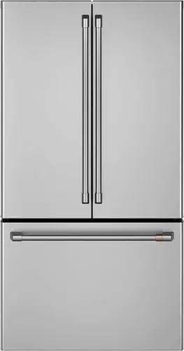 Front. Café - 23.1 Cu. Ft. French Door Counter-Depth Refrigerator, Customizable - Stainless steel.