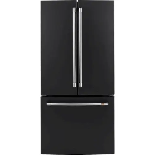 Front. Café - 18.6 Cu. Ft. French Door Counter-Depth Refrigerator, Customizable - Matte Black.