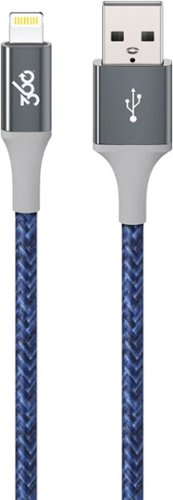 360 Electrical - Authentic Collection 8' Lightning-to-USB Type A Cable - Navy-Front_Standard 