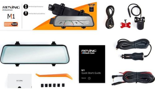 Rexing M1 1296P Mirror Front and Rear Dash Cam - Black BUY IN DUBAI