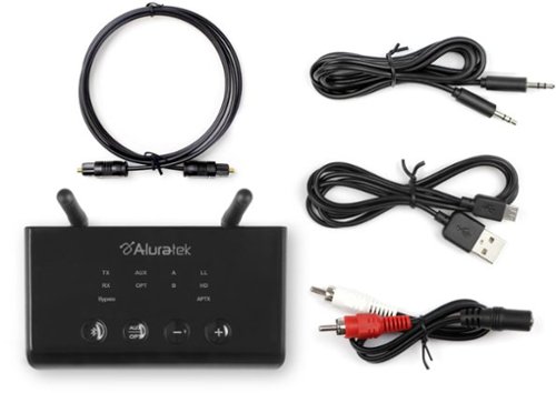 Aluratek Bluetooth Wireless Audio Transmitter and Receiver for TVs - Black WORLDWIDE DELIVERY
