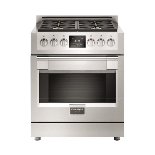 Fulgor Milano - 4.4 Cu. Ft. Self-Cleaning Freestanding Dual Fuel Convection Range - Stainless steel