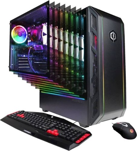 CyberPowerPC - Gaming Desktop - AMD Ryzen 5 1400 - 8GB Memory - AMD Radeon RX 570 4GB - 480GB SSD - Black-Front_Standard 