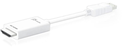 j5create 4K HDMI DisplayPort Cable - White WORLDWIDE DELIVERY