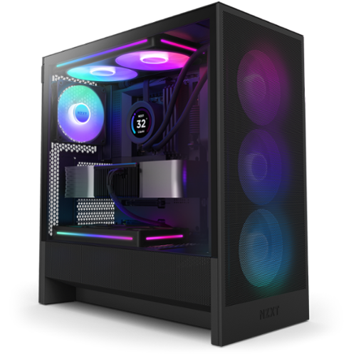 NZXT - H5 Flow RGB 2024 Compact ATX Mid-Tower Airflow Case - Black