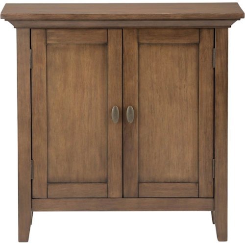 Simpli Home - Redmond SOLID WOOD 32 inch Wide Transitional Low Storage Cabinet in - Rustic Natural Aged Brown