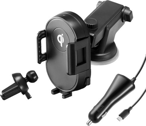 Insignia™ 10W Qi Certified Wireless Charging Car Mount for iPhone/Android - Black INTERNATIONAL SHIPPING