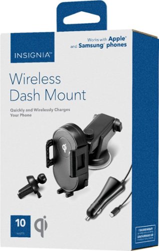 Insignia™ 10W Qi Certified Wireless Charging Car Mount for iPhone/Android - Black WHERE TO BUY