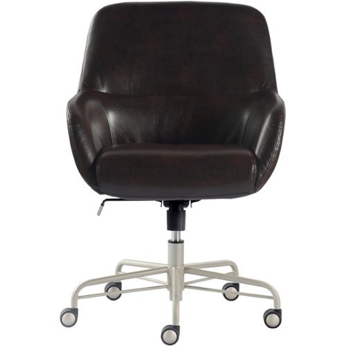 Finch - Forester Modern Bonded Leather Executive Chair - Silver/Dark Brown