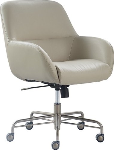 

Finch - Forester Modern Bonded Leather Office Chair - Silver/Cream