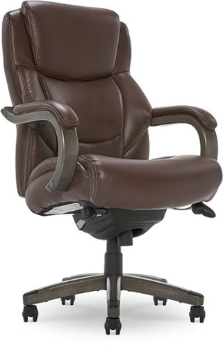 

La-Z-Boy - Delano Big & Tall Bonded Leather Executive Chair - Chocolate Brown/Gray Wood