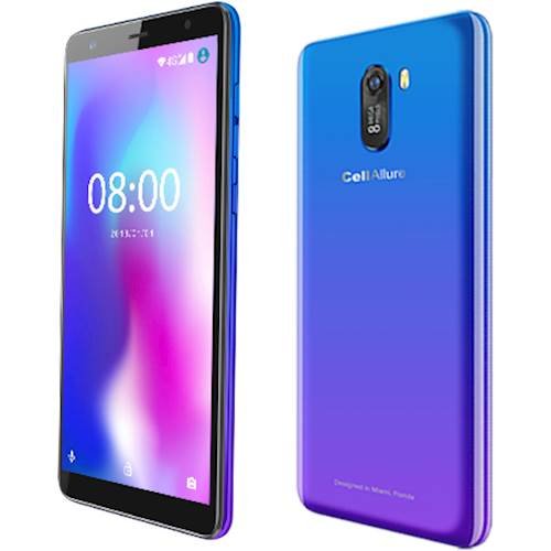 CellAllure Fashion C with 16GB Memory Cell Phone (Unlocked) - Aurora Lights/IML (Blue and Purple) GLOBAL SHIPPING