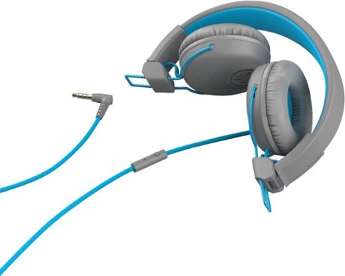 JLab Studio Wired On-Ear Headphones - Gray/Blue GLOBAL SHIPPING