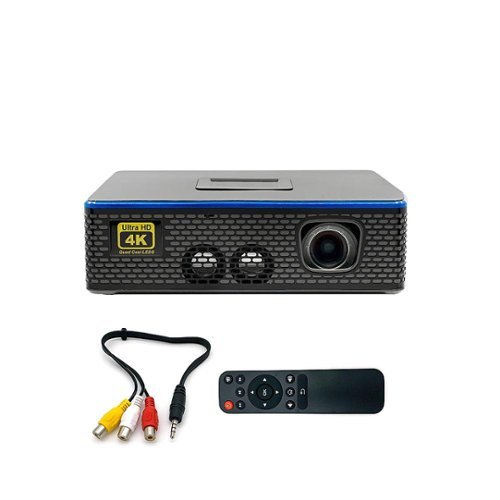 AAXA - 4K1 LED Home Theater Projector, 30,000 Hour LEDs, Native 4K UHD Resolution, Dual HDMI, 1500 Lumens, & E-Focus - Space Gray