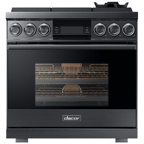 Dacor - Contemporary 5.4 Cu. Ft. Self-Cleaning Freestanding Gas Convection Range with 6 burners, Liquid Propane Convertible - Graphite stainless steel