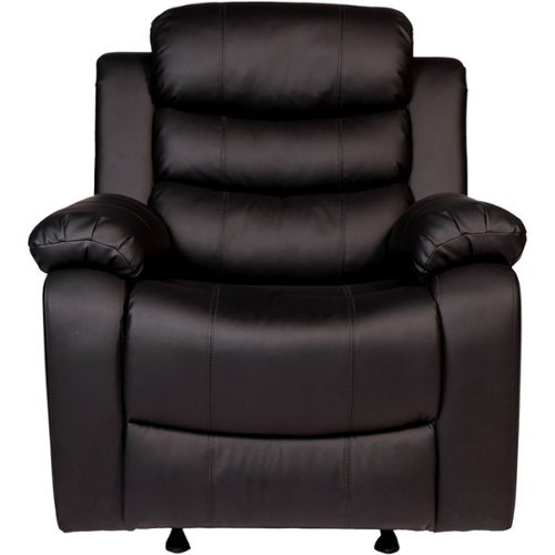 Relaxzen - Oscar PU Coated Leather Recliner - Black