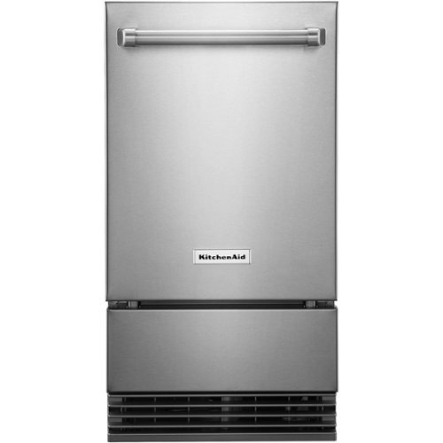 KitchenAid - 18" 29.1-Lb. Freestanding Icemaker - Stainless Steel-Front_Standard 