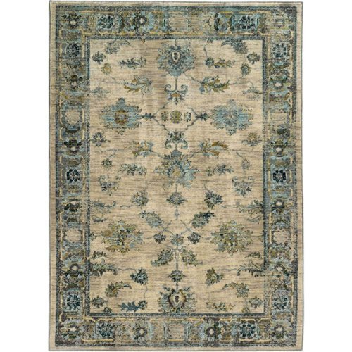 Noble House - Westfield Traditional 5'3" x 7'6" Rug - Ivory/Blue-Front_Standard 