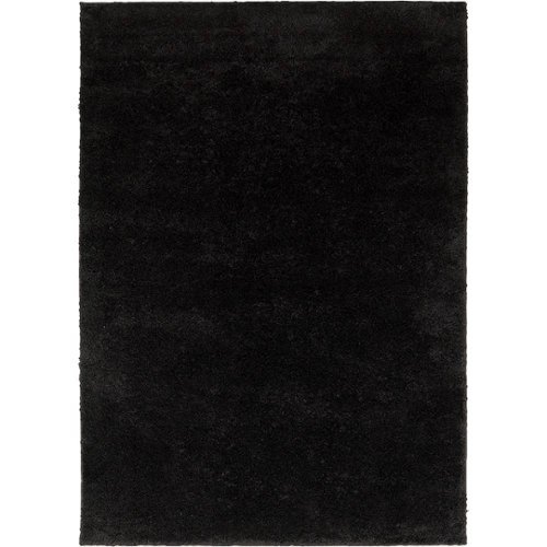 Noble House - Tipton Casual Shag 5'3" x 7'3" Rug - Black-Front_Standard 