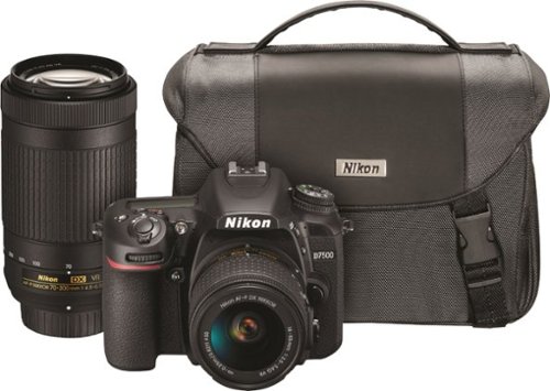 Nikon - D7500 DSLR 4K Video Two Lens Kit with 18-55mm and 70-300mm Lenses - Black