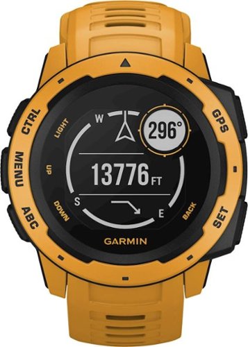 Garmin - Instinct Smartwatch Fiber-Reinforced Polymer - Sunburst with Sunburst Silicone Band-Front_Standard 