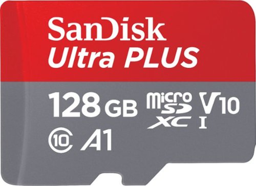 SanDisk - Ultra PLUS 128GB microSDXC UHS-I Memory Card Mobile