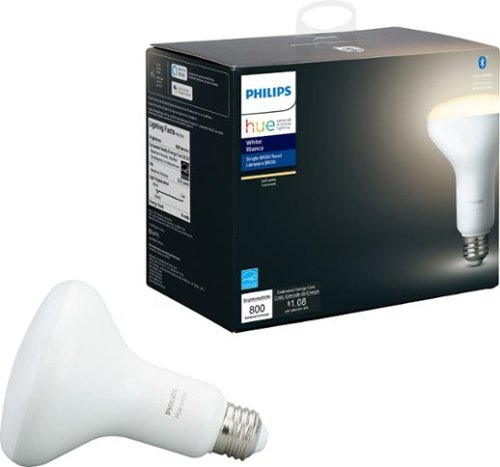 Philips - Hue White BR30 Bluetooth Smart LED Bulb - White