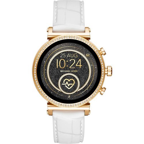 Michael Kors - Access Sofie Heart Rate Smartwatch 41mm Stainless Steel - White Silicone-Front_Standard 