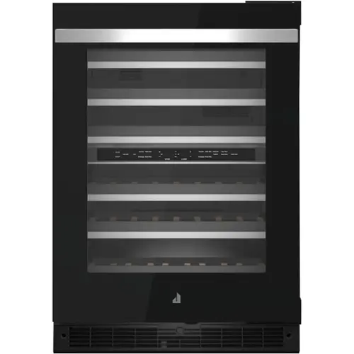 Front. JennAir - 45-Bottle Built-In Dual Zone Wine Cellar - Black.