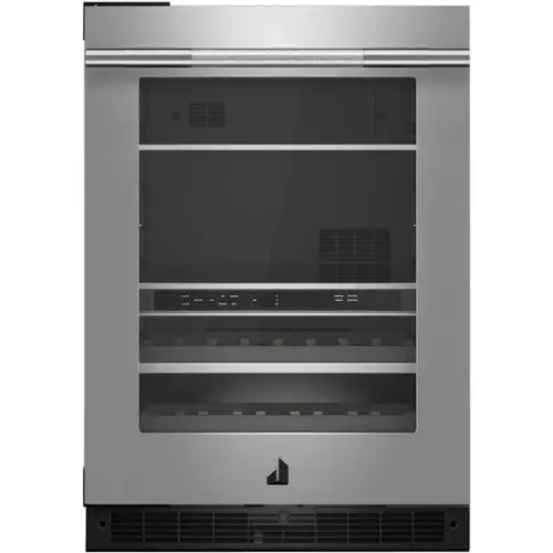 Front. JennAir - 13-Bottle Built-In Dual Zone Wine Refrigerator - Stainless Steel.