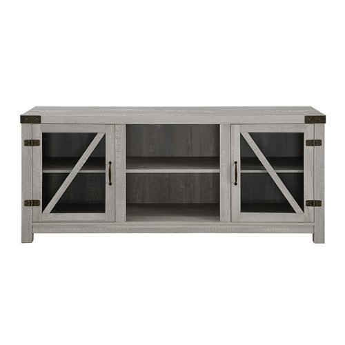 Walker Edison - Rustic Farmhouse TV Stand Cabinet for Most TVs Up to 60" - Stone Gray