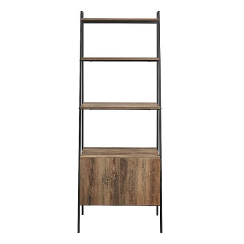 Walker Edison - 72" Industrial Ladder 5-Shelf Storage Bookcase - Rustic Oak