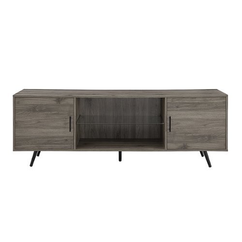 Walker Edison - Mid Century Modern TV Console for Most Flat-Panel TVs Up to 75" - Slate Gray