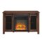 Walker Edison - Rustic Two Sliding Door Fireplace TV Stand for Most TVs up to 52" - Dark Walnut-Front_Standard
