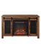 Walker Edison - Rustic Two Sliding Door Fireplace TV Stand for Most TVs up to 52" - Rustic Oak-Front_Standard
