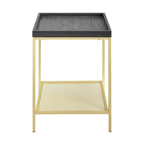 Walker Edison - Modern Tray Top Square End/Side Table - Gold/Graphite