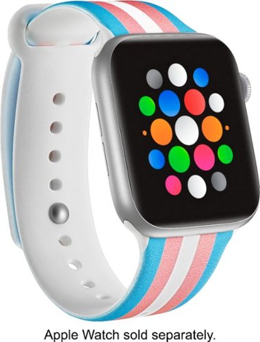 Modal™ - Active Silicone Band for Apple Watch™42mm, 44mm, and 45mm Apple Watch Series 7 - Transgender Flag Stripe