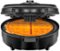 CHEFMAN - Anti-Overflow 4 Slice Belgian Waffle Maker - Black-Front_Standard