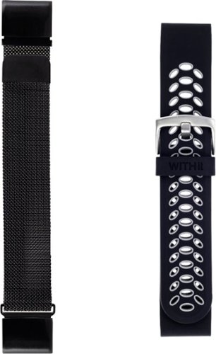WITHit - 22mm Watch Bands for Garmin fēnix 5 and 5 Plus (2-Pack) - Black/Gray Sport & Black Mesh