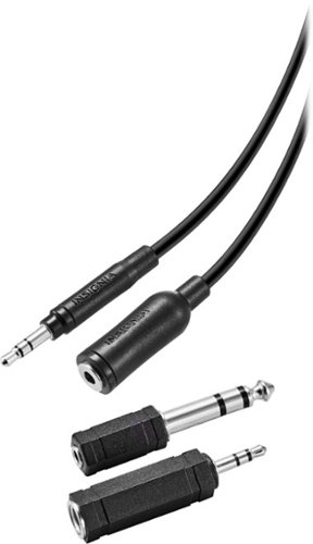  Insignia™ - 12' Headphone Extension Cable and Adapter Kit - Black