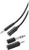 Insignia™ - 12' Headphone Extension Cable and Adapter Kit - Black-Front_Standard