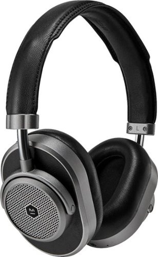  Master &amp; Dynamic - MW65 Wireless Noise Cancelling Over-the-Ear Headphones - Black Leather/Gunmetal
