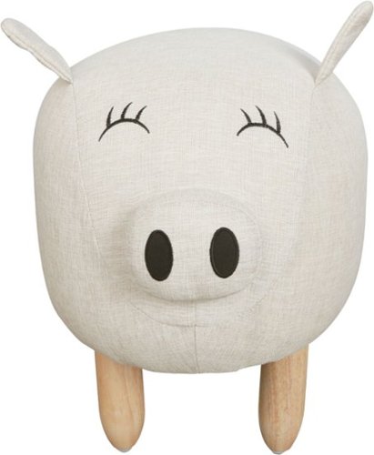 Karla Dubois - Piggy the Pig Kids Stool - Beige-Front_Standard 