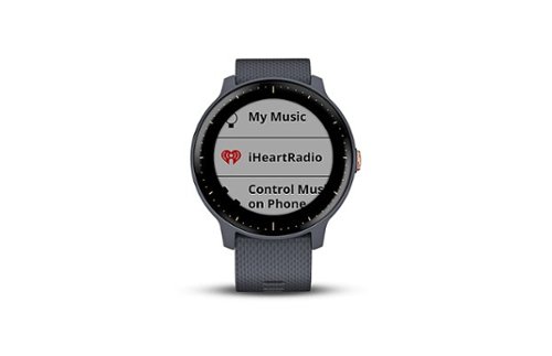Garmin - vívoactive 3 Smartwatch 43.1mm Granite Blue - Granite Blue with Granite Blue Silicone Band - (2017)-Front_Standard 