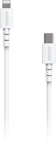Anker - PowerLine 3' Lightning-to-USB Type C Charge-and-Sync Cable - White