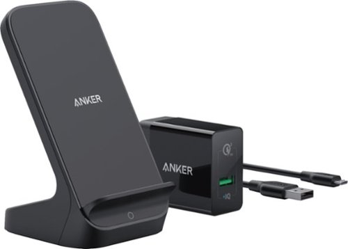 Anker - 7.5/10W Fast Charge Wireless Charging Pad for iPhone/Android - Black-Front_Standard 