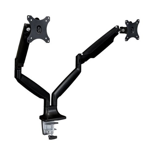 Mount-It! - Dual Monitor Desk Mount With Gas Spring Arms Up to 32" - Black-Left_Standard