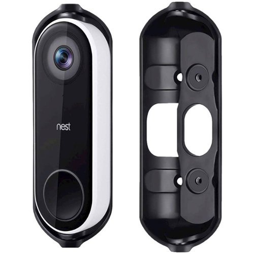 Wasserstein Wall Plate and Adjustable Angle Wall Mount Bundle for Nest Hello Video Doorbell - Black GLOBAL SHIPPING