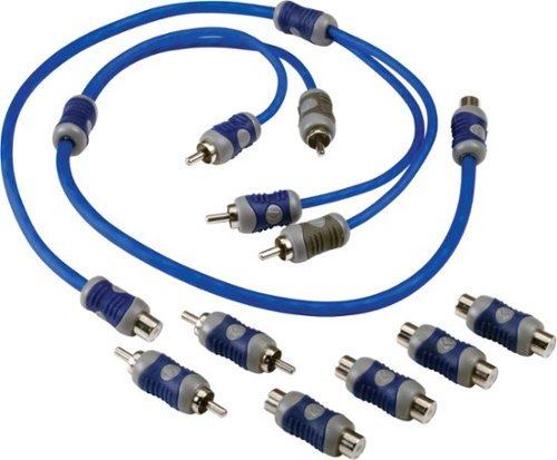 KICKER - K-Series Interconnects Audio Adapter Kit - Blue/Gray